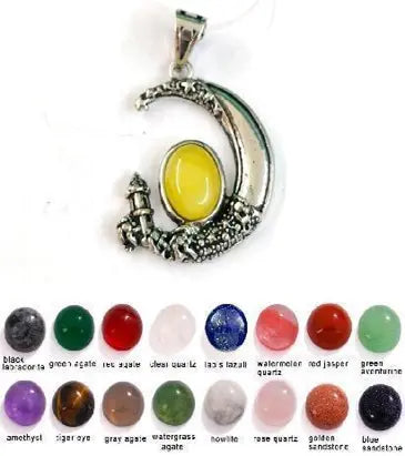 Handmade Natural Stone Gemstone Pendant with Copper & Silver, Stone Size 8*10mm, No. 112 ABC Rugs Kilims